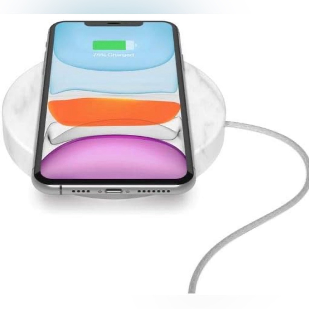 White Marble Wireless Charging Stone